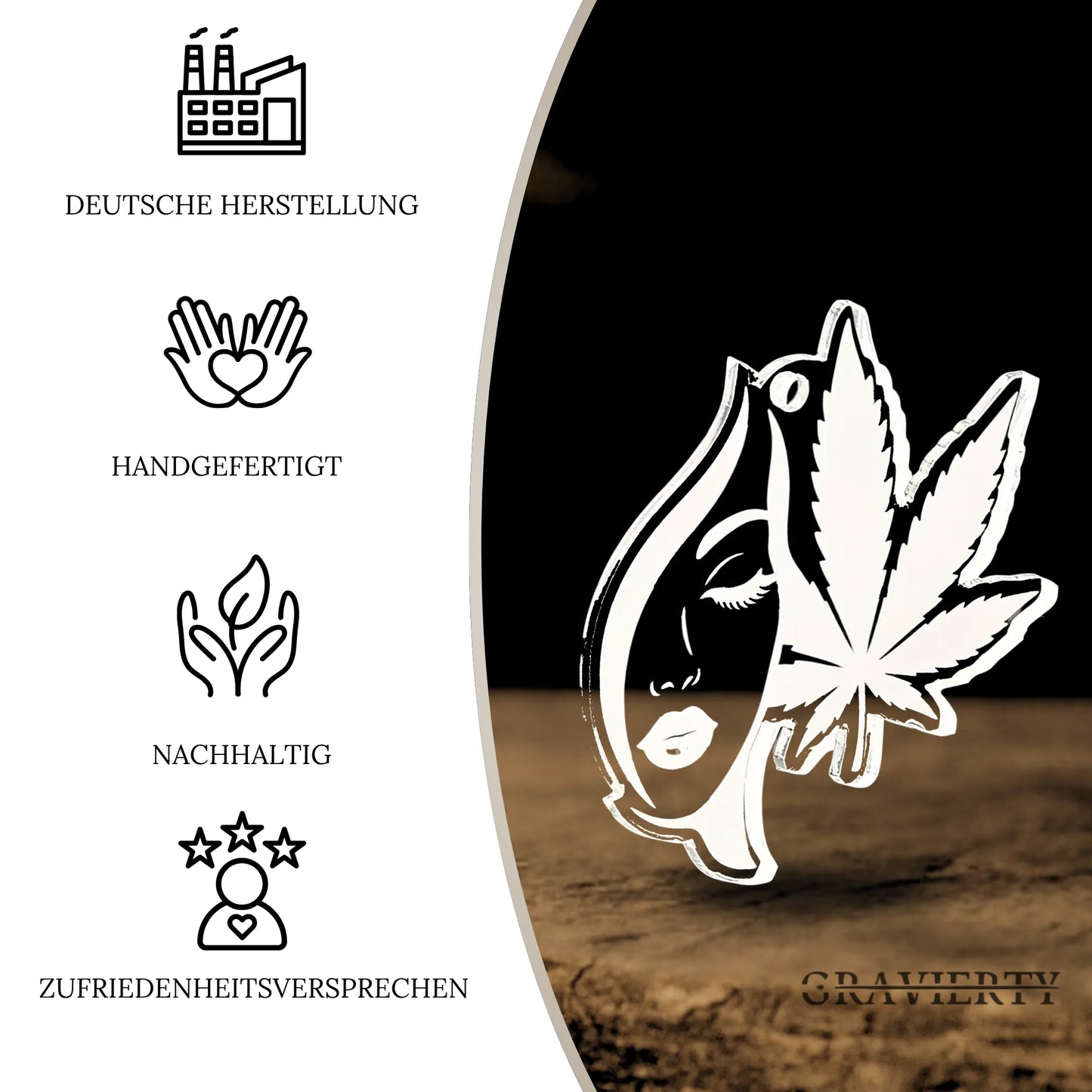 Acryl Duftbaum 'Cannabis Muse' für Auto & LKW – Stilvoller Lufterfrischer mit Gravur