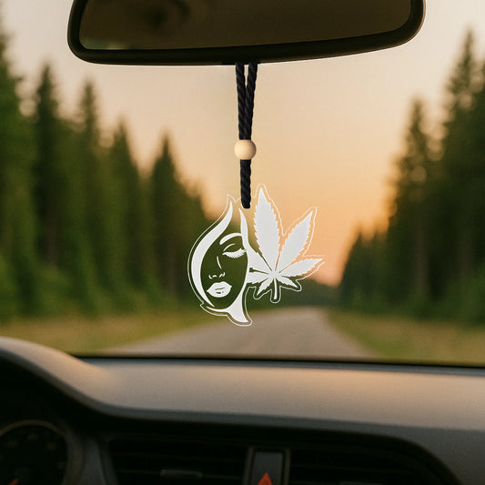 Acryl Duftbaum 'Cannabis Muse' für Auto & LKW – Stilvoller Lufterfrischer mit Gravur