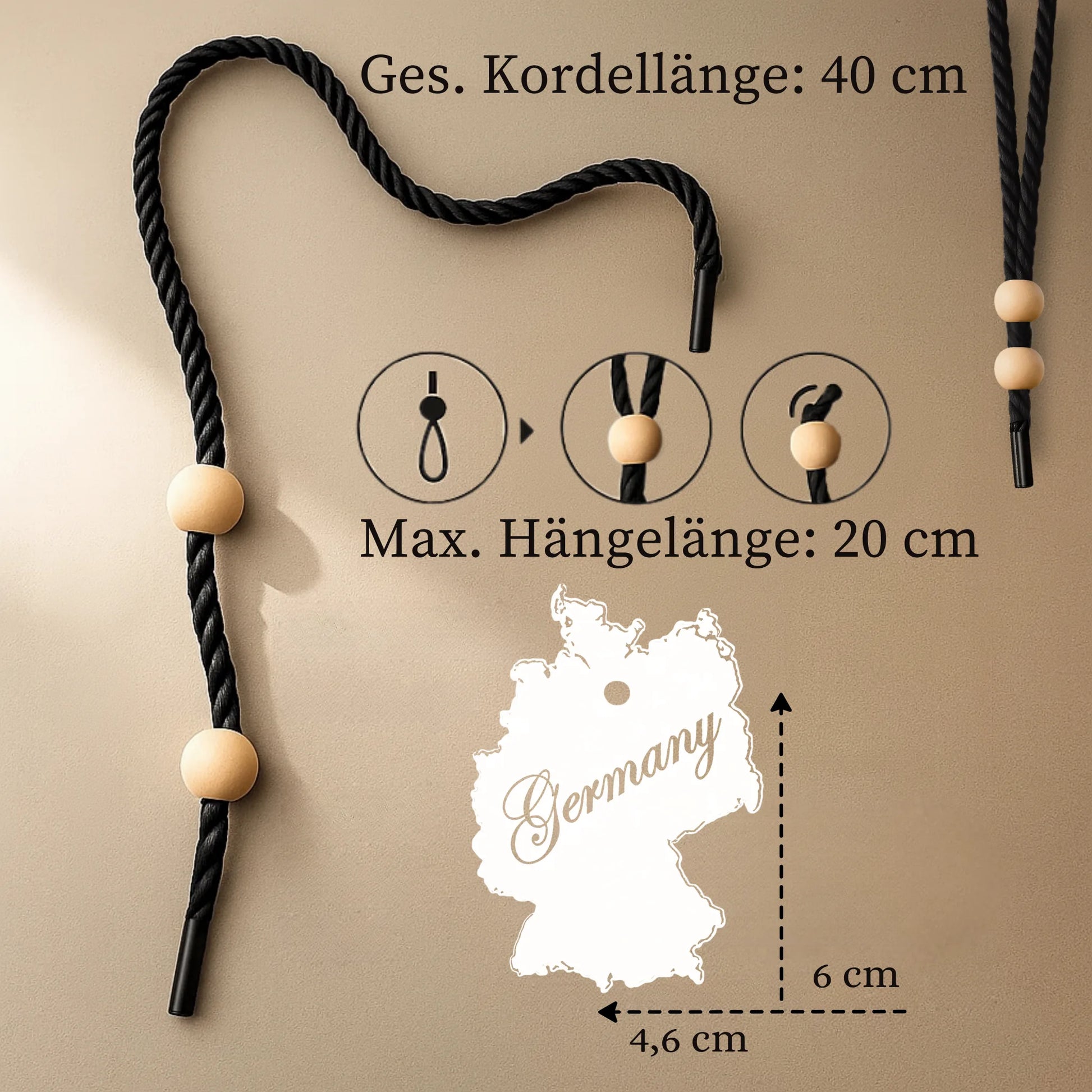 Acryl Duftbaum 'Deutschland' für Auto, LKW, KFZ mit Maßen und Materialangaben (Acryl)