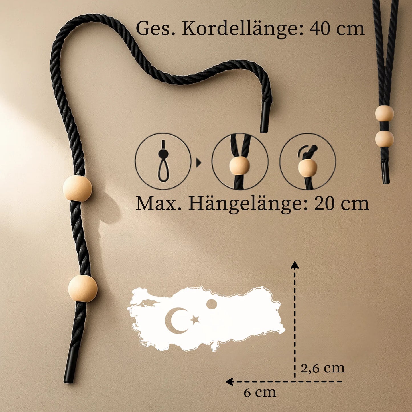 Acryl Duftbaum 'Türkei' für Auto, LKW, KFZ mit Maßen und Materialangaben (Acryl)
