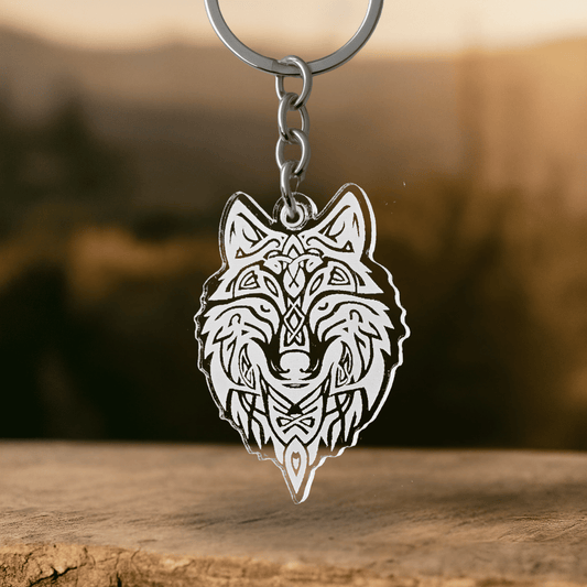 Acryl Schlüsselanhänger 'Nordischer Wolf'