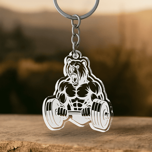 Acryl Schlüsselanhänger 'Gym Bär'