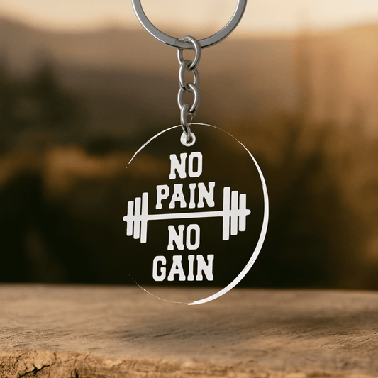 Acryl Schlüsselanhänger 'No Pain No Gain'