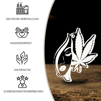 Acryl Duftbaum 'Cannabis Muse' für Auto & LKW – Stilvoller Lufterfrischer mit Gravur
