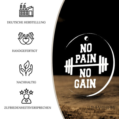 Vorteile des Acryl Duftbaums 'No Pain - No Gain' : Deutsche Herstellung, Handgefertigt, Nachhaltig, Zufriedenheitsversprechen