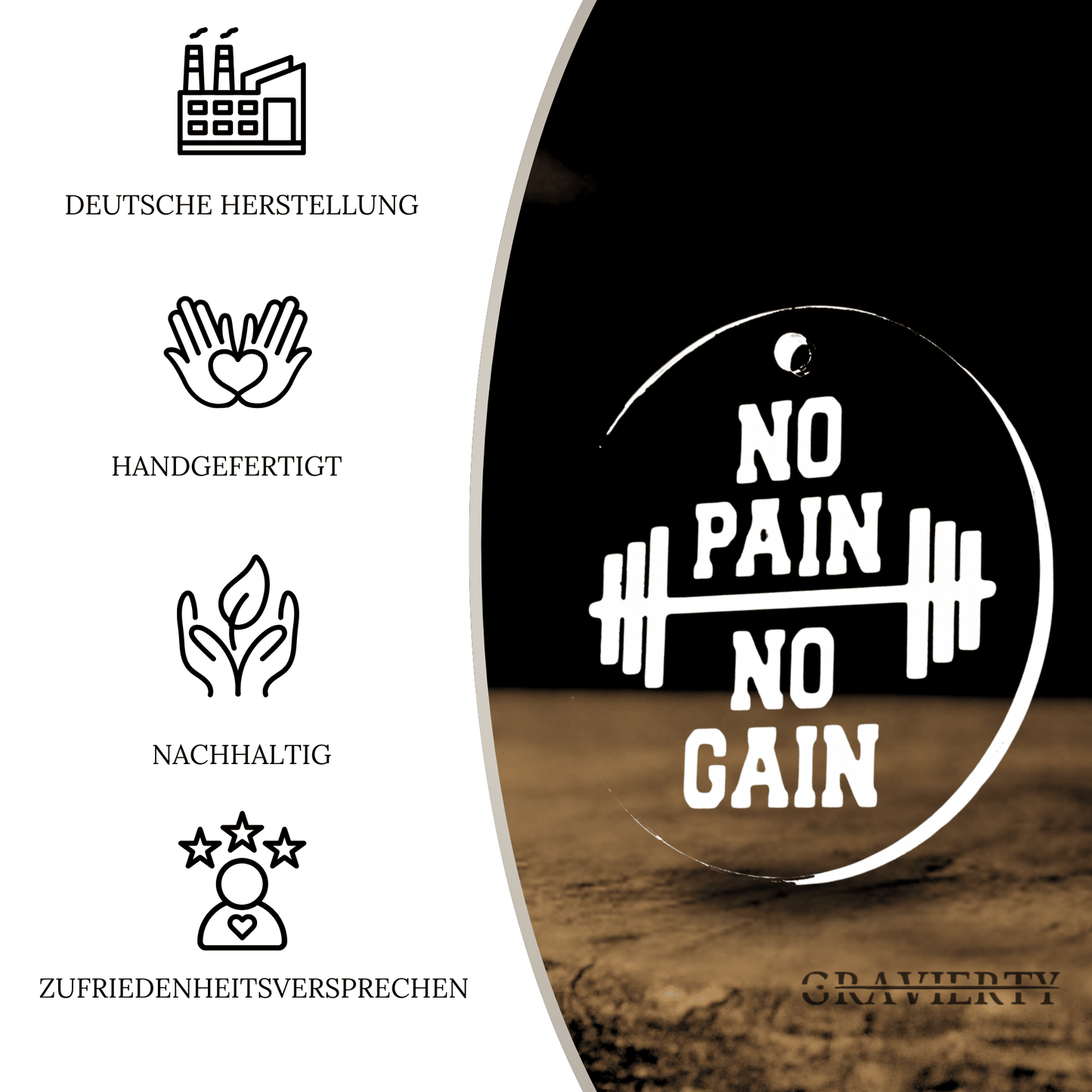 Acryl Duftbaum 'No Pain-No Gain'